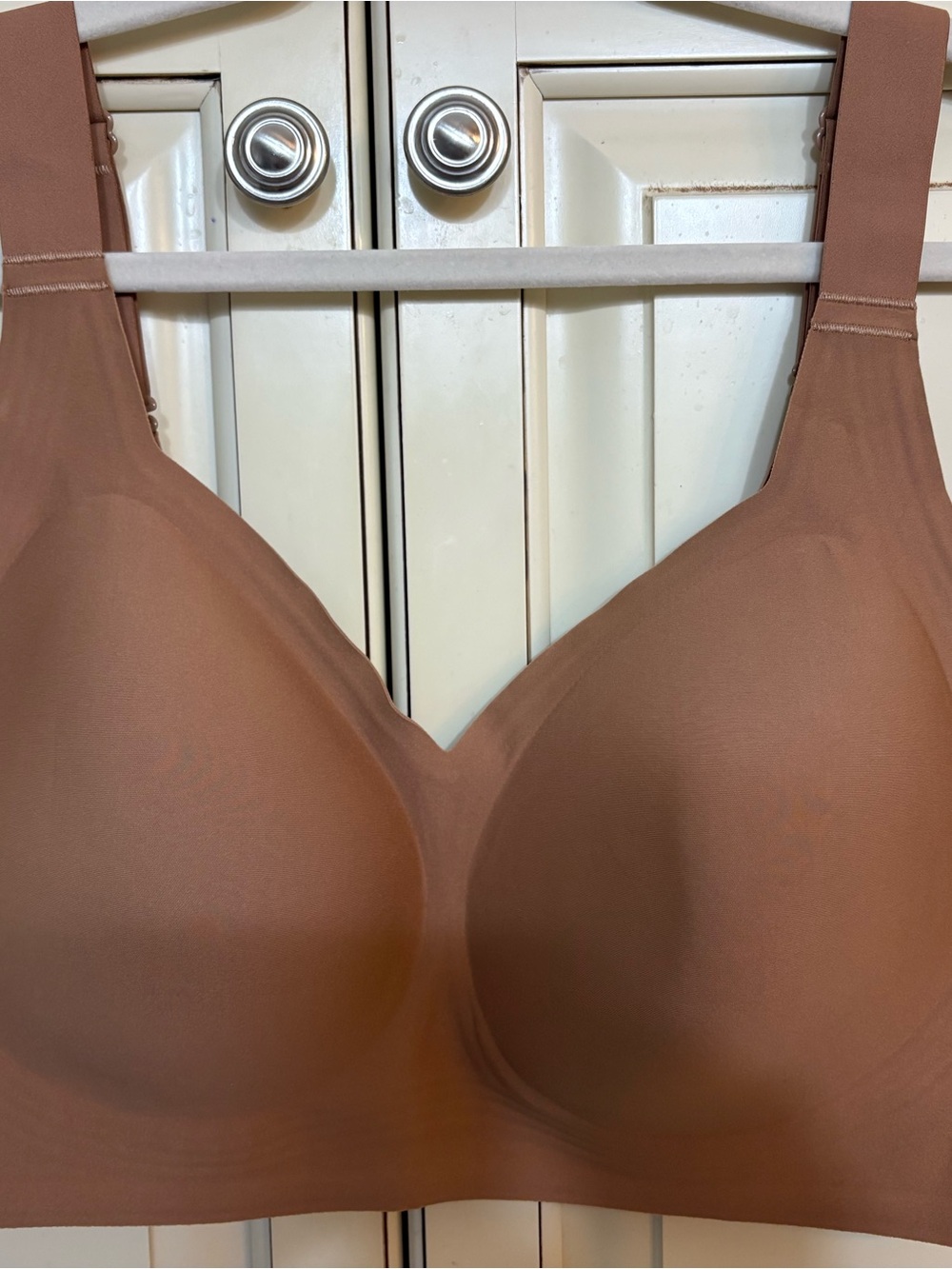 Seamless Wireless T-Shirt Bra - Chestnut Brown Size 4XL
